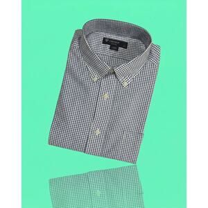 NWT Daniel Cremieux Classics Men's Large Blue White Graph Paper Dress Shirt